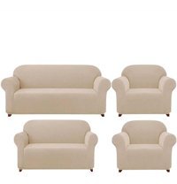 Akbu Polyester Likralı Süngersiz Düz Giydirmeli Lastikli Kahverengi Dörtlü Koltuk Örtüsü 180x230 cm