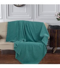 Solinas Collection Polyester Polar Süngersiz Düz Su Geçirmez Mavi Tekli Koltuk Örtüsü 180x215 cm