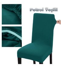 Abeltrade Polyester Likralı Süngersiz Düz Giydirmeli Lastikli Yeşil Tekli Koltuk Örtüsü 35x100 cm