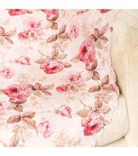 Benimol Polyester Süngersiz Gül Desenli Vizon Tekli Koltuk Örtüsü 175x215 cm