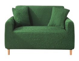Elgeyar Polyester Bürümcük Jakarlı Süngersiz Armürlü Giydirmeli Yeşil İkili Koltuk Örtüsü 140x175 cm