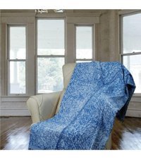 Nasır Home Pamuklu Saçaklı Süngersiz Geometrik Desenli Lacivert Tekli Koltuk Örtüsü 180x220 cm