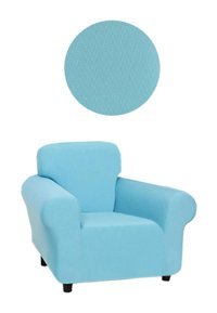 Eldost Ticaret Polyester Likralı Jakarlı Süngersiz Armürlü Giydirmeli Turkuaz Tekli Koltuk Örtüsü 75x115 cm