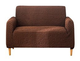 Elgeyar Polyester Bürümcük Jakarlı Süngersiz Armürlü Giydirmeli Kahverengi İkili Koltuk Örtüsü 140x175 cm