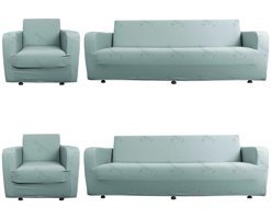 Any Polyester Süngersiz Düz Giydirmeli Lastikli Turkuaz Dörtlü Koltuk Örtüsü 70x230 cm