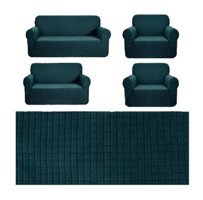 Mehira Tesettür Polyester Likralı Süngersiz Düz Giydirmeli Mavi Dörtlü Koltuk Örtüsü 180x230 cm