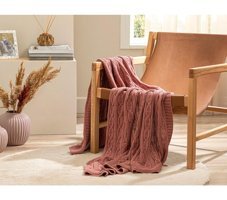 English Home North Pole Pamuklu Örgü Pofuduk Süngersiz Armürlü Kiremit Tekli Koltuk Örtüsü 130x170 cm