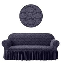 Arlısa Polyester Fırfırlı Süngersiz Giydirmeli Lastikli Lacivert Tekli Koltuk Örtüsü 84x203 cm