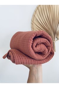 Lebohas Pamuklu Süngersiz Düz Pembe Tekli Koltuk Örtüsü 130x170 cm