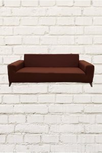 Şahane Ev Mikro Polyester Likralı Jakarlı Süngersiz Düz Giydirmeli Lastikli Kiremit İkili Koltuk Örtüsü 55x8 cm