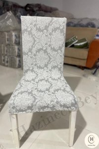 Hobfy Jakarlı Çiçek Desenli Gri Koltuk Örtüsü