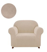 Karahanlı Polyester Likralı Süngersiz Petek Desenli Su Geçirmez Kahverengi Tekli Koltuk Örtüsü 90x100 cm