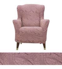 Bibaha Pamuklu Jakarlı Süngersiz Giydirmeli Lastikli Pembe Tekli Koltuk Örtüsü 80x130 cm