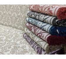 Life Line Pamuklu Saçaklı Süngersiz Çizgili Lacivert Tekli Koltuk Örtüsü 170x220 cm