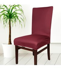 Abeltrade Polyester Süngersiz Düz Giydirmeli Lastikli Bordo Tekli Koltuk Örtüsü 34x48 cm
