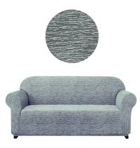 Heytgah Polyester Likralı Süngersiz Kırçıllı Giydirmeli Krem Üçlü Koltuk Örtüsü 180x230 cm
