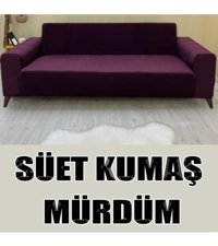 Kılıfsan Pamuklu - Polyester Süngersiz Düz Giydirmeli Mor Üçlü Koltuk Örtüsü 140 cm