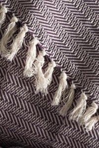 Evim Pamuklu Kanvas Püsküllü Süngersiz Armürlü Bej Tekli Koltuk Örtüsü 130x170 cm