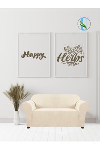 Uy Style Tekstil Polyester Likralı Süngerli Armürlü Giydirmeli Bej Tekli Koltuk Örtüsü 125x175 cm