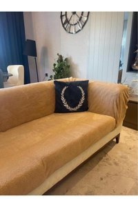 Mulberry Wellsoft Süngersiz Düz Kahverengi Tekli Koltuk Örtüsü 220x300 cm