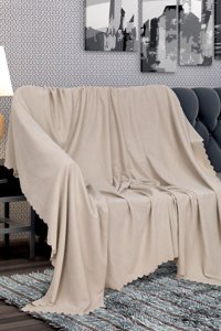 As Homes Şönil Süngersiz Mermer Desenli Gri Tekli Koltuk Örtüsü 180x215 cm