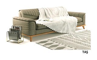 A.S.T Topdağı Tekstil Şönil Süngersiz Düz Gri Tekli Koltuk Örtüsü 165x210 cm
