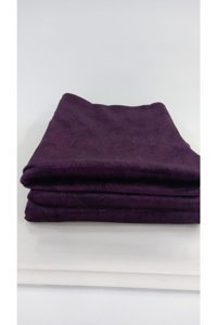 Ceyizimdekor Kadife Polar Jakarlı Süngerli Mor Üçlü Koltuk Örtüsü 175x210 cm