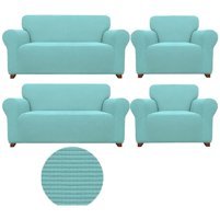 Güzelevim Polyester Likralı Süngersiz Düz Giydirmeli Turkuaz 3-3-1-1 Koltuk Örtüsü 180x230 cm