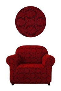 Elgeyar Polyester Likralı Jakarlı Süngersiz Giydirmeli Bordo Tekli Koltuk Örtüsü 75x120 cm