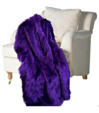 Mer Home Polyester Peluş Süngersiz Mor Tekli Koltuk Örtüsü 130x150 cm