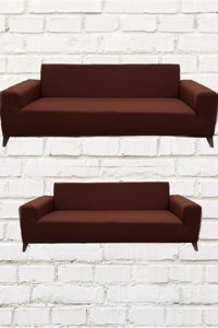 Şahane Ev Mikro Polyester Likralı Jakarlı Süngersiz Düz Giydirmeli Lastikli Kiremit Tekli Koltuk Örtüsü 55x69 cm