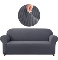 Uytm Pamuklu - Polyester Bürümcük-Likralı Süngerli Çizgili Giydirmeli Antrasit Tekli Koltuk Örtüsü 180x230 cm