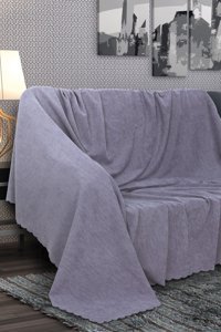 As Homes Pamuklu - Polyester Süngersiz Mermer Desenli Antrasit Tekli Koltuk Örtüsü 180x215 cm