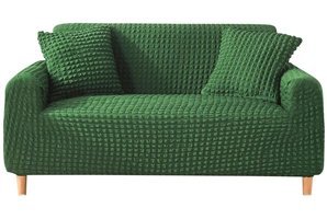 Uytm Polyester Bürümcük-Likralı Süngerli Çizgili Giydirmeli Yeşil Tekli Koltuk Örtüsü 180x230 cm