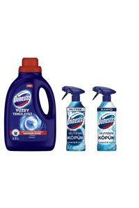 Domestos Okyanus Kokulu Yüzey Temizleyici 1.5 lt + Hijyenik Köpük Banyo Mutfak Çamaşır Suyu 2x450 ml