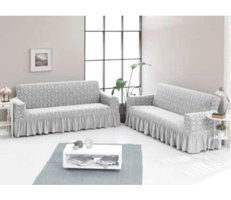 Elgeyar Pamuklu - Polyester Likralı Jakarlı Süngersiz Giydirmeli Bej Altılı Koltuk Örtüsü 180x215 cm