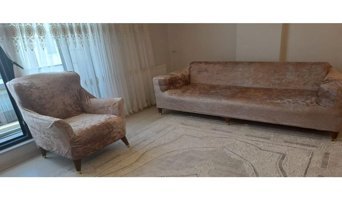 Mehira Tesettür Kadife Süngersiz Düz Giydirmeli Kahverengi Dörtlü Koltuk Örtüsü 180x230 cm
