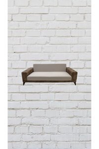 Şahane Ev Mikro Polyester Likralı Jakarlı Süngersiz Düz Giydirmeli Lastikli Kahverengi İkili Koltuk Örtüsü 78x55 cm