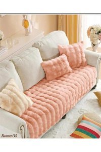 Baladi Home Süngersiz Baklava Desenli Pembe Dörtlü Koltuk Örtüsü 80x190 cm
