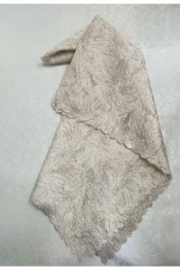 Miray Tekstil Kadife Süngerli Çizgili Bej Tekli Koltuk Örtüsü 170x210 cm