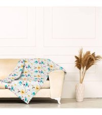 Benimol Polyester Süngersiz Çiçek Desenli Hardal Tekli Koltuk Örtüsü 175x215 cm