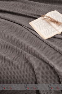 Fabric Box Macar Pamuklu Saçaklı Süngersiz Armürlü Bej Tekli Koltuk Örtüsü 170x230 cm