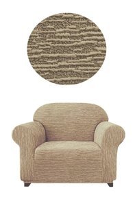 Güzelevim Polyester Süngersiz Kırçıllı Giydirmeli Bej Tekli Koltuk Örtüsü 80x120 cm