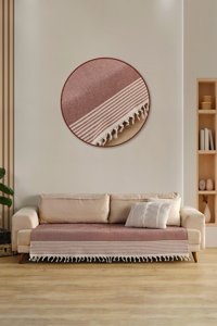 Vagonik Sofia Pamuklu Polar Saçaklı Süngersiz Düz Bordo Tekli Koltuk Örtüsü 115x201 cm
