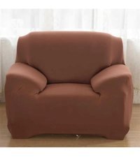 Akbu Polyester Likralı Süngersiz Petek Desenli Giydirmeli Lastikli Kahverengi Tekli Koltuk Örtüsü 75x115 cm