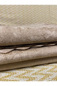 Çıkrıkçı Tekstil Pamuklu - Polyester Polar Jakarlı Süngerli Kahverengi Üçlü Koltuk Örtüsü 175x210 cm