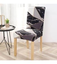 Karahanlı Kadife Likralı Süngersiz Geometrik Desenli Giydirmeli Siyah Tekli Koltuk Örtüsü 35x45 cm