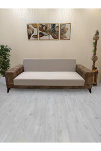 Afd Collection AFD-102 Polyester Süngersiz Düz Giydirmeli Lastikli Bej Tekli Koltuk Örtüsü 60x190 cm