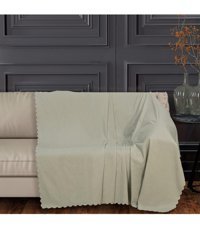 Solinas Collection Polyester Polar Süngersiz Düz Su Geçirmez Gri Tekli Koltuk Örtüsü 180x215 cm