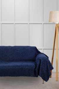 Velerde Home Şönil Polar Süngersiz Düz Lacivert Tekli Koltuk Örtüsü 175x300 cm
